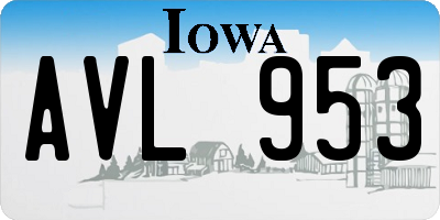 IA license plate AVL953