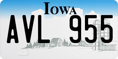 IA license plate AVL955