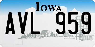 IA license plate AVL959