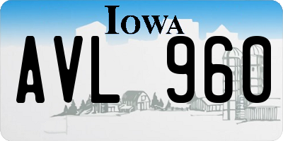 IA license plate AVL960