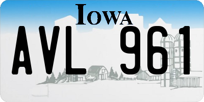 IA license plate AVL961
