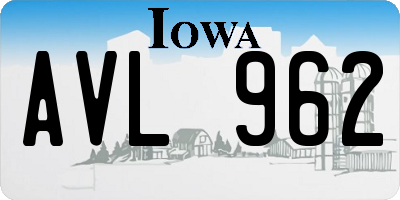 IA license plate AVL962