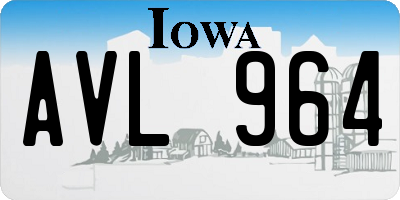 IA license plate AVL964