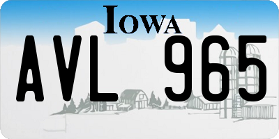 IA license plate AVL965