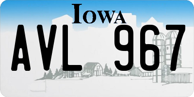 IA license plate AVL967