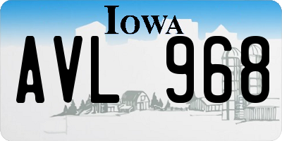 IA license plate AVL968