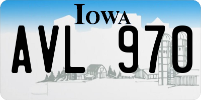 IA license plate AVL970