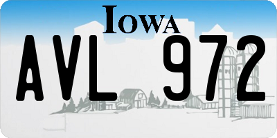 IA license plate AVL972