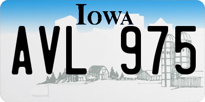 IA license plate AVL975