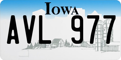 IA license plate AVL977