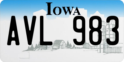 IA license plate AVL983