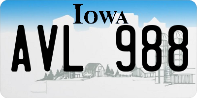 IA license plate AVL988