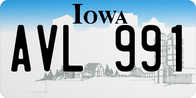 IA license plate AVL991