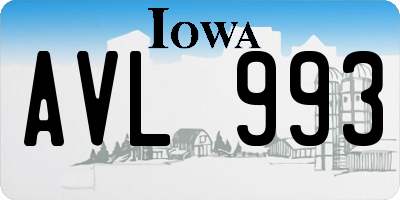 IA license plate AVL993