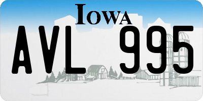 IA license plate AVL995
