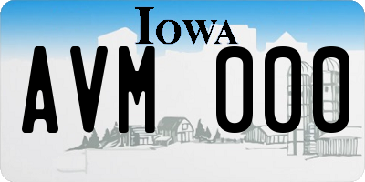IA license plate AVM000