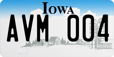 IA license plate AVM004