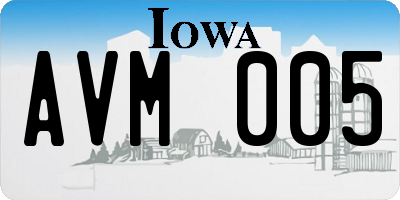 IA license plate AVM005