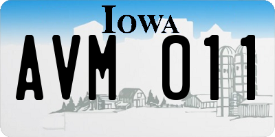 IA license plate AVM011