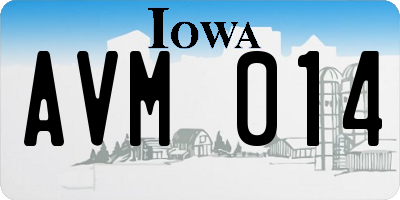 IA license plate AVM014