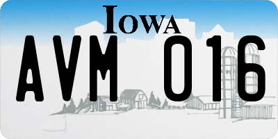 IA license plate AVM016
