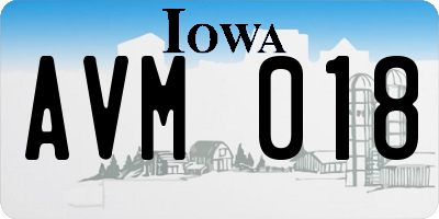 IA license plate AVM018
