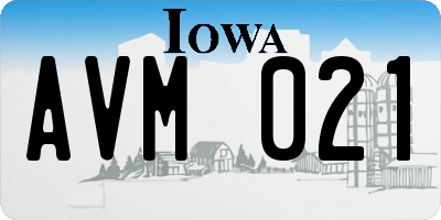 IA license plate AVM021