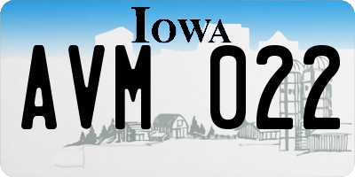IA license plate AVM022