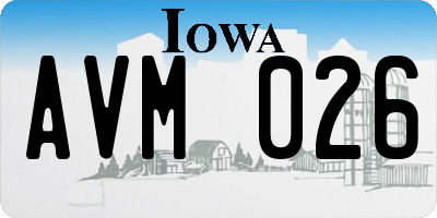 IA license plate AVM026