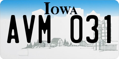 IA license plate AVM031