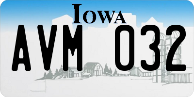 IA license plate AVM032