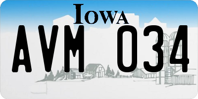 IA license plate AVM034