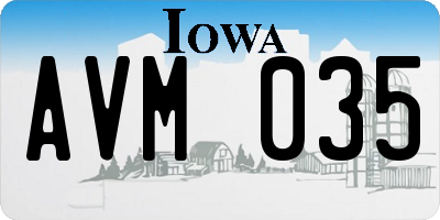 IA license plate AVM035
