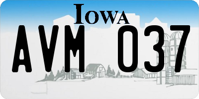 IA license plate AVM037