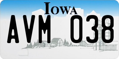 IA license plate AVM038