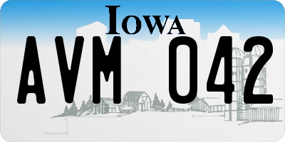 IA license plate AVM042