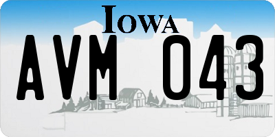 IA license plate AVM043