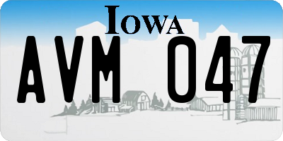 IA license plate AVM047