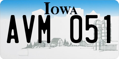 IA license plate AVM051