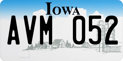 IA license plate AVM052