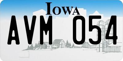 IA license plate AVM054