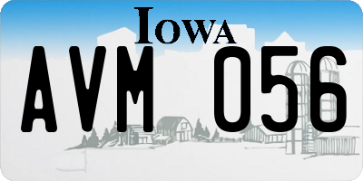 IA license plate AVM056