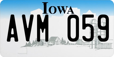 IA license plate AVM059