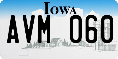 IA license plate AVM060