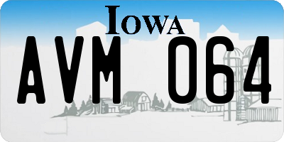 IA license plate AVM064