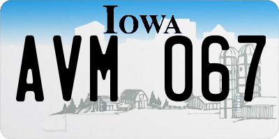 IA license plate AVM067