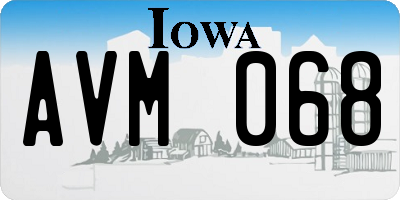 IA license plate AVM068