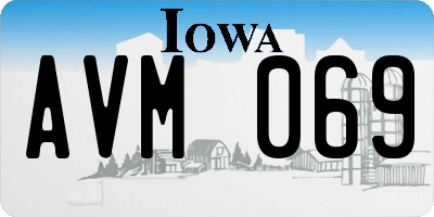 IA license plate AVM069