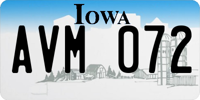 IA license plate AVM072
