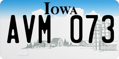IA license plate AVM073